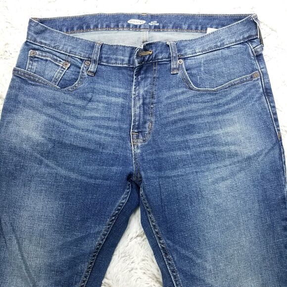 Old Navy Jeans Mens 33×30 Blue Skinny Built In Flex Dark Wash Denim - Picture 3 of 11